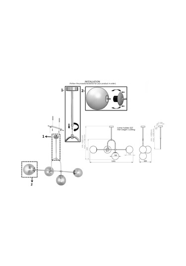 Portual 4'lü Krom Avize Çok Renkli