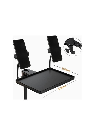 Trendooze Mikrofon Standı Tepsi Ses Kartı, 2 Telefon Tutucu,raf