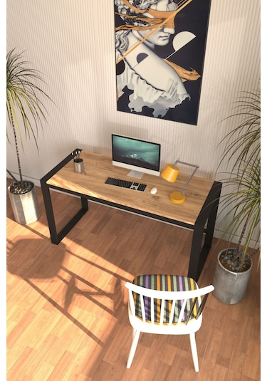 Marsilya Çalışma Masası 152x55 Atlantik Çam Atlantik Çam  -  Siyah