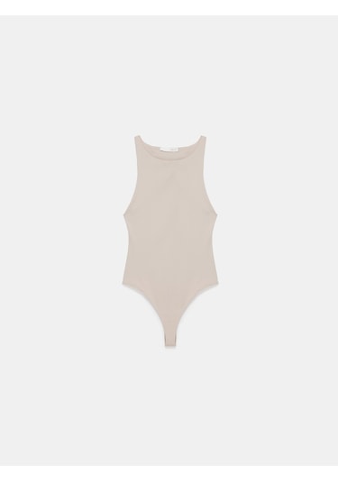 Dilvin 32836 Halter Yaka Bodysuit-taş
