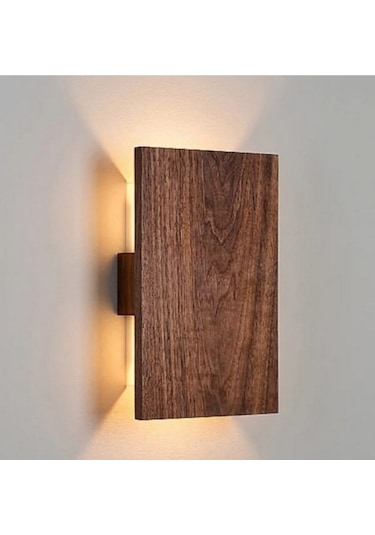 Yansıtma Tasarımlı Çift Yönlü Doğal Ahşap Salon Aplik Avize Ahşap