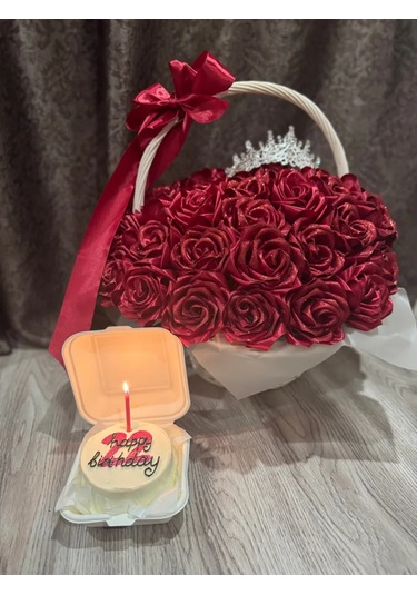 Magazin Dla Rukodel'nic Ip Gavrilov R N Saten Kurdelelerden Kırmızı Bordo Renkli 27 Günden Oluşan Buket Seti 375000964 Bej