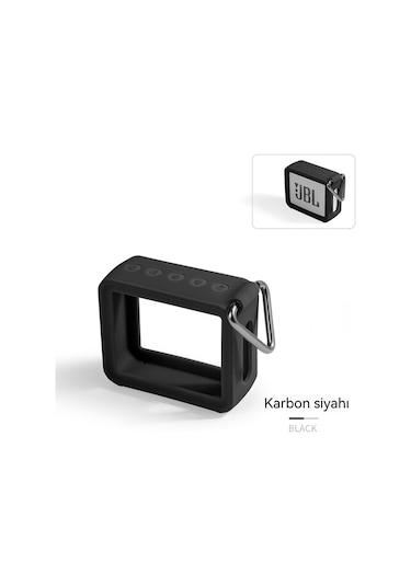 Jzcat Jbl Go2 Hoparlör İçin Uygun Silikon Koruyucu Kılıf - Metal Tokalı/siyah