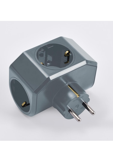 Viko Yonca Plus Üçlü Topraklı Priz Gri - 90303005