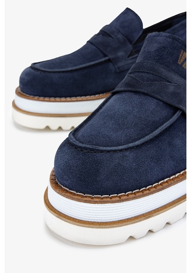 Valmenti Eva Erkek Lacivert Süet Hakiki Deri Loafer Ayakkabı 771 500 Erk Ayk Y24 Lacivert