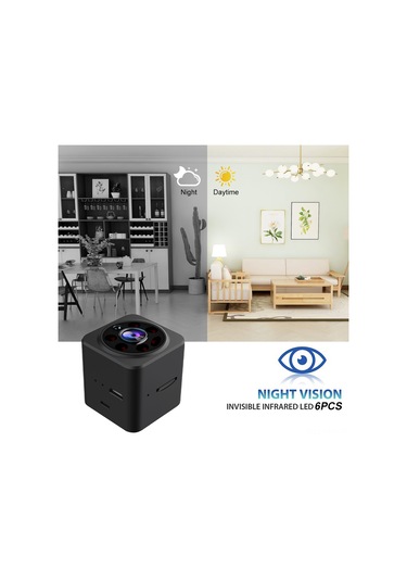 Geeksen Siyah Mini Wifi Güvenlik Kamerası - 1080p Hd Görüntü, İki Yönlü Konuşma, İnfrare Kamera, Hareket Algılama Ve Dahili Pil İle Uzaktan İzleme