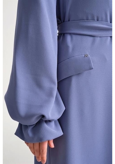 Armine Bileği Lastikli Pardösü 24y8703 Gri Mavi Mavi