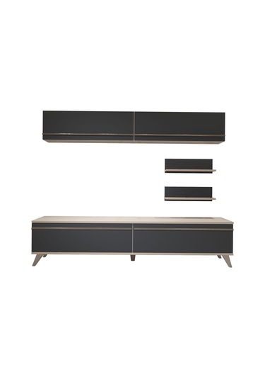 Decoraktiv Eko 5 Mdf Std Retro Tv Ünitesi Tv Sehpası Beyaz - Antrasit