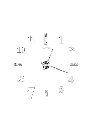 Mufunye Geniş Ekranlı Ev Dekoru Makyaj Aynası Duvar Saati 47 İnç Gümüş Renkli Dıy Kurulum Kolay Kullanıma Uygun Gümüş