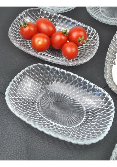 2'li Cam Kase Sunum Kayık Meze Tabağı Çerezlik Kasesi 15cm-vera