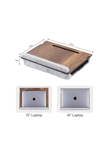 Eğim Ayarlanabilir Çekmeceli Mousepad Minderli Laptop Sehpası Ceviz