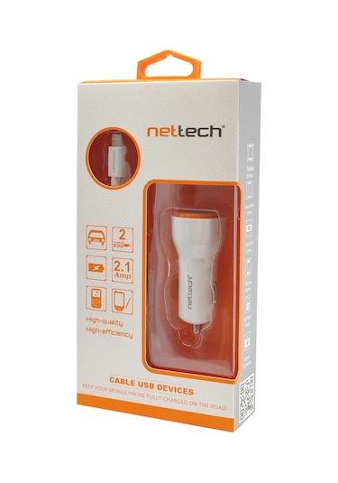 Nettech Nt-13 5w 2 Çıkışlı Lightning Kablo + Araç Şarj Aleti
