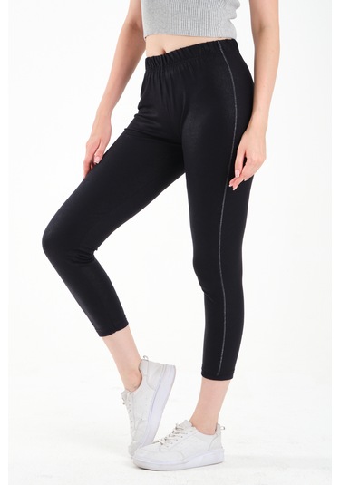 Varak Baskılı Tayt Koyu Lacivert