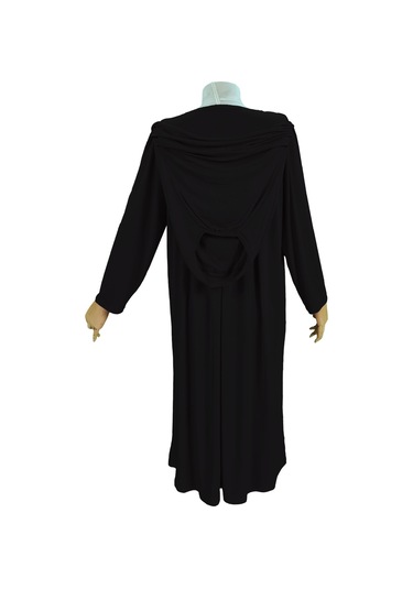 Pratik Tek Parça Organik Kız Çocuk Namaz Elbisesi Siyah