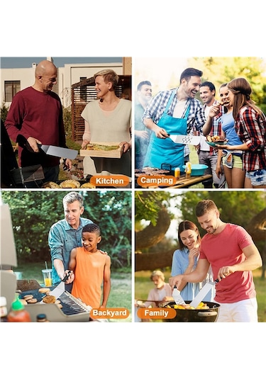 Samdoo Dışarıda Mangal, Kamp Veya Pişirme İçin Dayanıklı Paslanmaz Çelik 6'lı Bbq Araç Seti - Isıya Ve Paslanmaya Dayanıklı, Kolay Saklama Özelliği Çok Renkli
