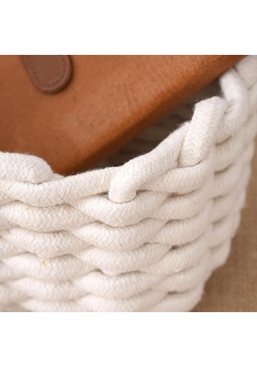 Dokuma Saklama Sepeti, Pamuk Halat Küçük Depolama Sepeti, Minimalist Tuvalet Kağıdı Sepeti, Sevimli Depolama Sepetleri Gri Açık Gri