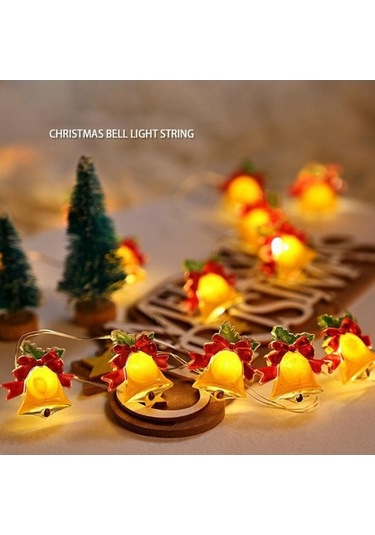 Dancemonkey 5 M 50 Işıklar Noel Ağacı Dekorasyon Işık Dize Noel Çan Şenlikli Atmosfer Işık Dize Akülü, Renkli Led Çok Renkli