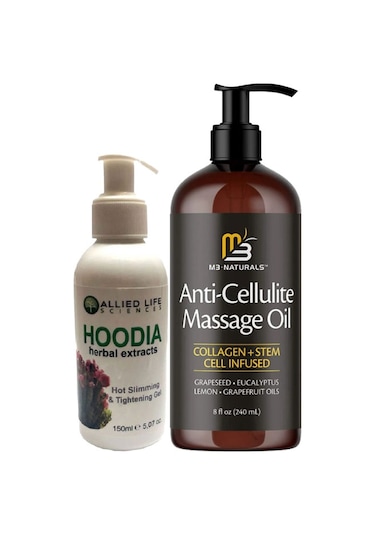 Hoodia Gel 150 Ml Göbek Basen Fazla Yağları Yakıcı Jel + Selülitlere Son Anti-cellulite Selülitlere Karşı 240 Ml Masaj Yağı