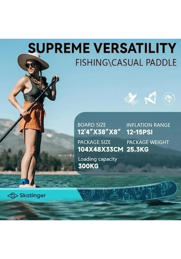 Fishing Sup Paddle Board 378x96x 12+8 Cm Balıkçı Isup Fullset