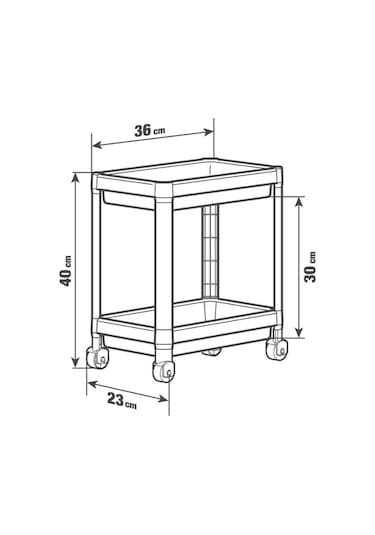 Mithra Life 2 Adet 2 Katlı Tekerlekli Tezgah Altı Gri Banyo Mutfak Rafı Mıt1124 Gri