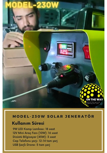 230w Taşınabilir Güç İstasyonu Lifepo4 Bataryalı Solar Jeneratör