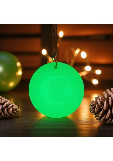 Ay Yıldız Karanlıkta Parlayan Fosforlu Dikiz Aynası Asma Süsü Yeşil