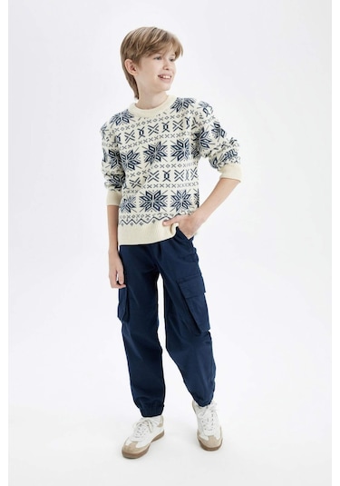 DeFacto Erkek Çocuk Kargo Cepli Beli Bağcıklı Lastikli Paça Lacivert Jogger Gabardin Pantolon C6623A824AUNV135 DeFacto Erkek Çocuk Kargo Cepli Beli Bağcıklı Lastikli Paça Lacivert Jogger Gabardin Pantolon C6623A824AUNV135