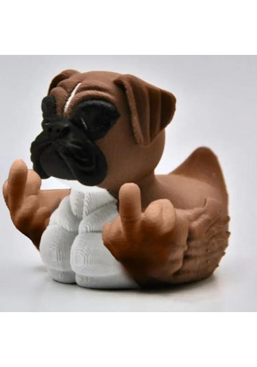 Orta Parmak Boksör Köpek Ördek Figürin Küçük Bulldog Ördek Reçine Heykeli Heykel Hayvan Modeli Ev Ofis Kitaplık Masaüstü Dekorasyonu Süs