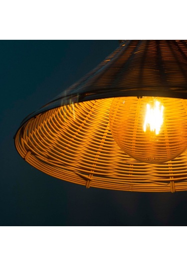 Bambu Sarkıt Avize: Rain Asya Stil Rattan Sarkıt 40Cm