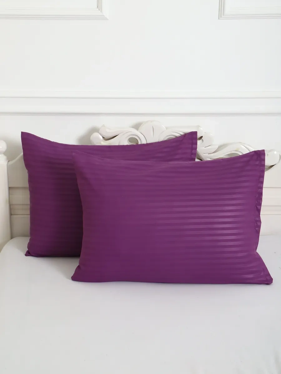 Inteteks Yastık Kılıfları 50x70 2 Adet Poli Saten Çizgili Fermuarlı 250131549 Violet