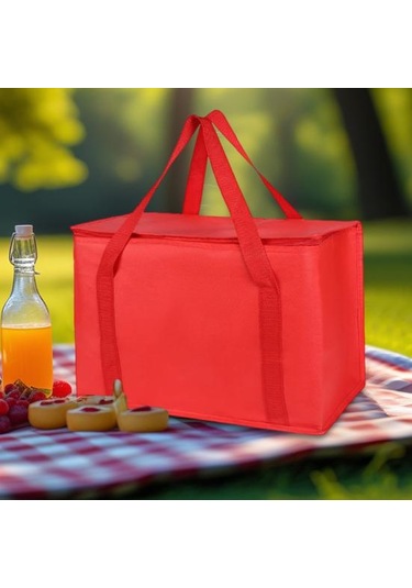 Büyük Yalıtımlı Piknik Çantası Fermuarlı Öğle Yemeği Çantası Yeniden Kullanılabilir Market Taşıma Çantası Kamp Piknik Seyahat İçin İçecek Soğutucu Çanta Gri