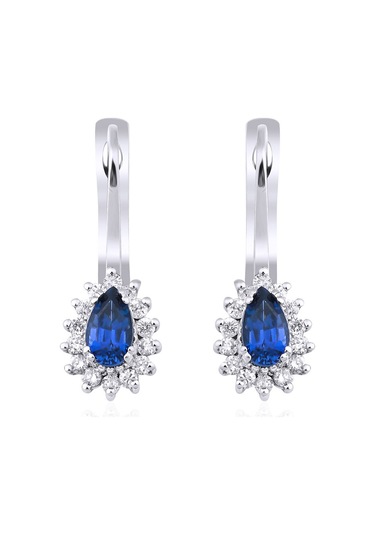 0.75 Karat Safir Pırlanta Küpe