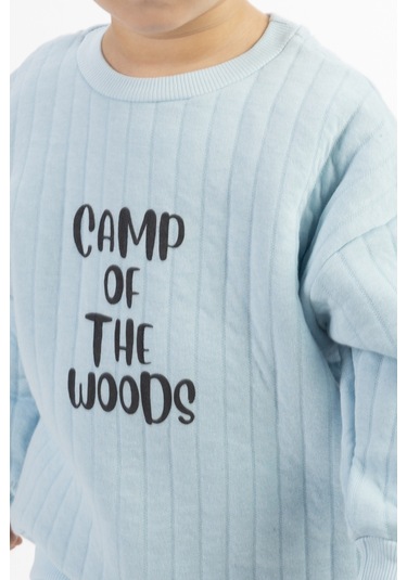 Erkek Çocuk Kapitone Kumaş Alt Üst Takım Mavi