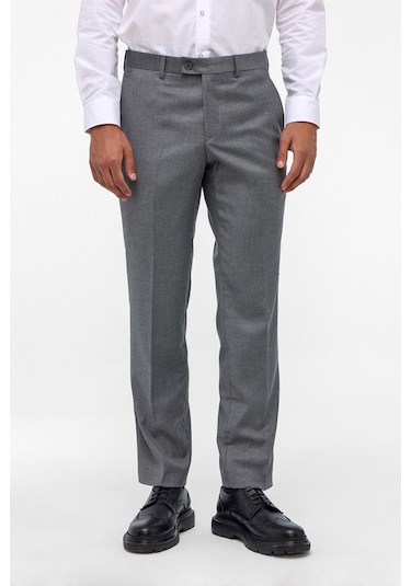SÜVARİ Antrasit Regular Armürlü Kumaş Pantolon