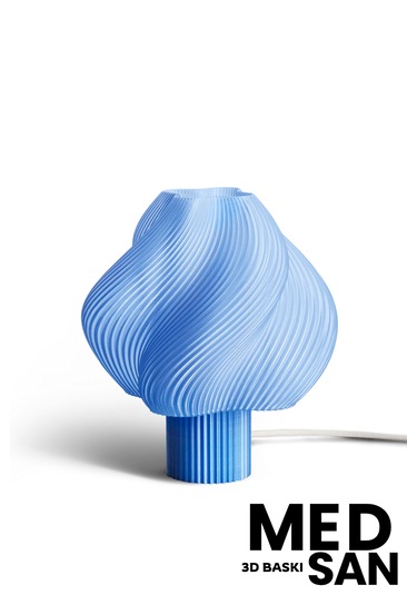 3d Baskı Modern Tasarım Lambader 25cm Mavi