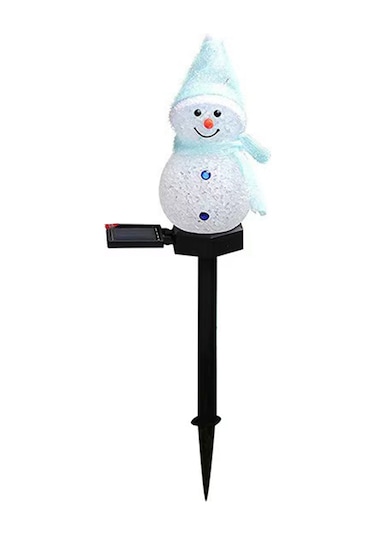 Skycity Güneş Enerjili Kardan Adam Bahçe Işığı Ip65 Su Geçirmez Otomatik Açma-kapama Sıcak Beyaz Işık Noel Dekorasyonu Mavi Mavi