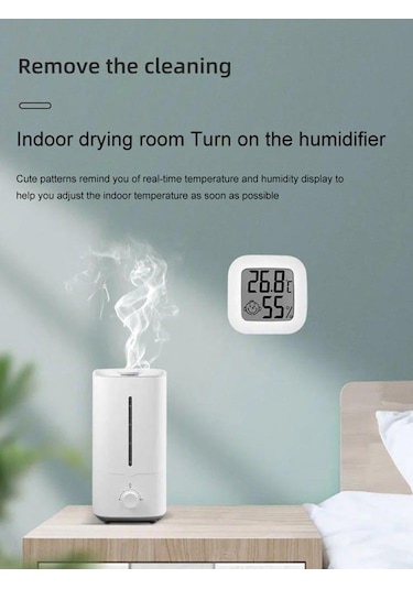 Beyaz Mini Lcd Dijital Termometre Higrometre Kapalı Oda Elektronik Sıcaklık Nem Ölçer Sensörü Ölçer Hava İstasyonu Ev İçin