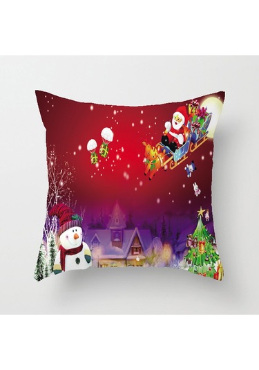 Cartoon Hand-painted Style Christmas Decorative Pillow No.01 Ekru