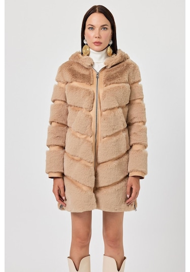 Martina Camel Tüylü Mont 001