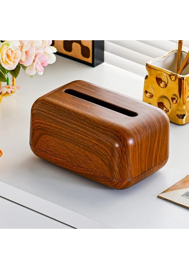 Tongdashop Koyu Ceviz Renkli, Modern Minimalist Dikdörtgen Mendillik, Masalar İçin Dekoratif Ahşap Saklama Kutusu Koyu Ceviz