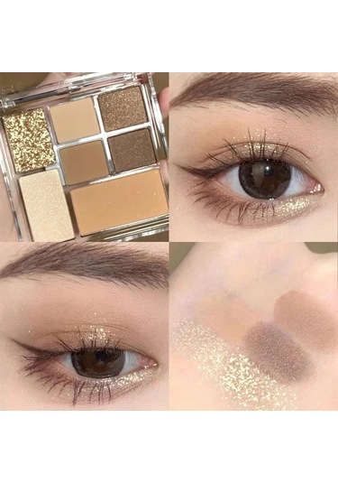 7 Renk Göz Farı Paleti İnci Mat Toprak Rengi Göz Farı Taşınabilir Parlak Uzun 16-earth Color 01