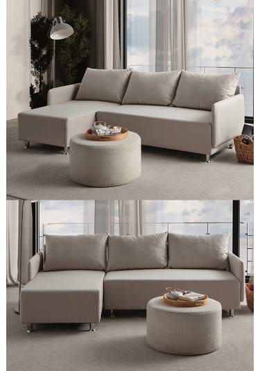 Mondy Köşe Koltuk Takımı Krem Kem