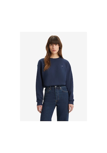 Levi's Oversized Yuvarlak Yaka Kadın Sweatshirt - Günlük Minimalist Tarz Mavi