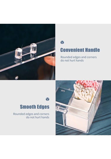 Neevoyu Açık Kapaklı Akrilik Makyaj Malzemeleri Depolama Kutusu - Pamuk, Makyaj Spons, Tırnak Furuğu İçin Bölmeli, Toz Ve Nem Koruma, Masaüstü Organizer Diğer