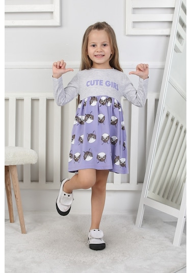Kız Çocuk Elbise Cute Girl Lila