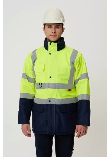 Kışlık İş Güvenliği Parkası Neon En Iso 13688 20471 343 Linum F.sarı-lacivert