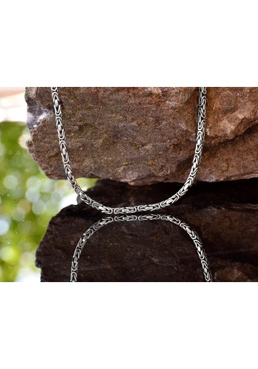 925 Ayar Gümüş Erkek Zincir, El Yapımı Erkek Zincir, Zincir Takı, Erkekler İçin Kolye, Kral Zinciri Gümüş