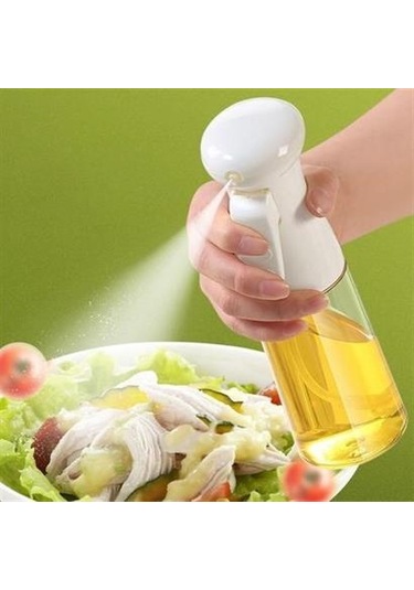 Petinka Cam Şişe Püskürtmeli Dağıtıcı Yağdanlık Limonluk Sirke Sosluk Spreyi Beyaz