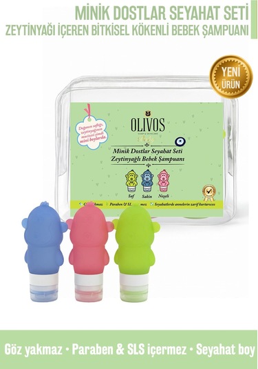 Olivos Baby Minik Dostlar Seyahat Seti %100 Doğal Zeytinyağlı, Nazik Ve Göz Yakmayan Bebek Saç Ve Vücut Şampuanı 3 89