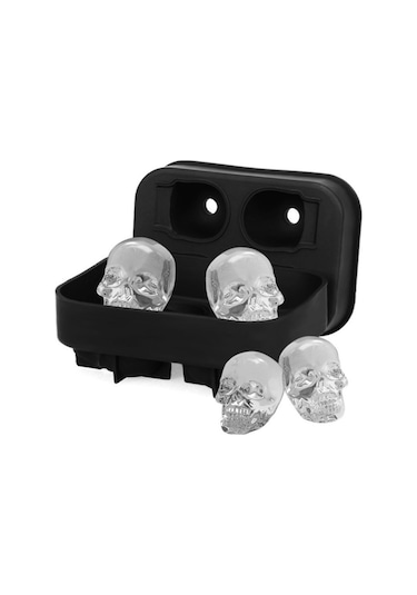 Cbtx Kafatası Kuru Kafa Silikon Yaratıcı Buz Kalıbı Siyah